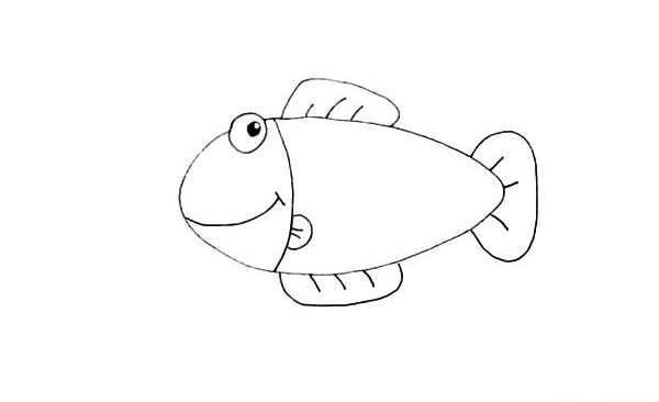 海草和小魚卡通簡筆畫教程