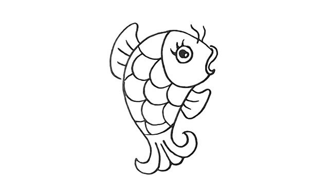 鯉魚怎么畫 漂亮的彩色鯉魚簡筆畫