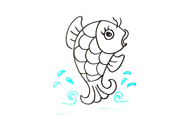 鯉魚怎么畫 漂亮的彩色鯉魚簡筆畫