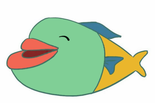 簡單的卡通海魚怎么畫