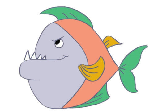 卡通海魚兒童簡筆畫