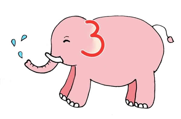 教你怎么用數(shù)字3畫(huà)大象簡(jiǎn)筆畫(huà)