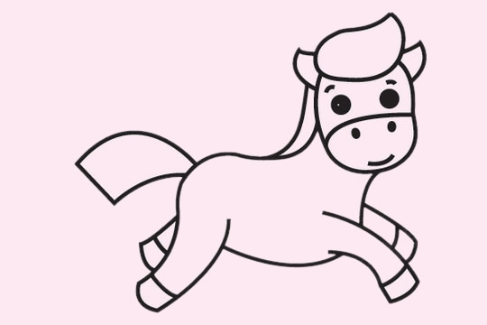 卡通的小馬怎么畫