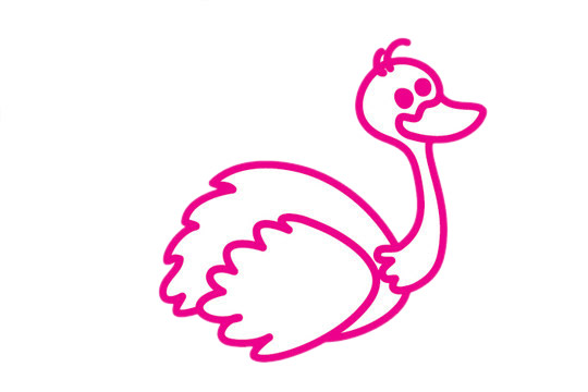 一步步教你畫簡單的鴕鳥