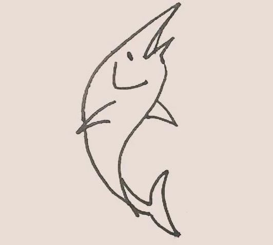 涂色的旗魚簡筆畫教程