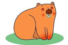 憨厚可愛的狗熊簡筆畫