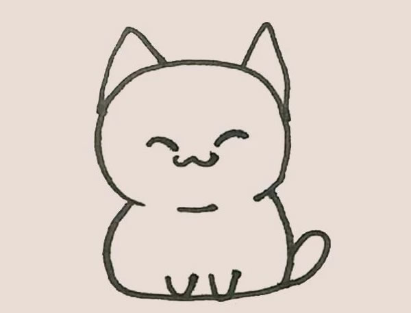 涂色的小貓簡筆畫教程