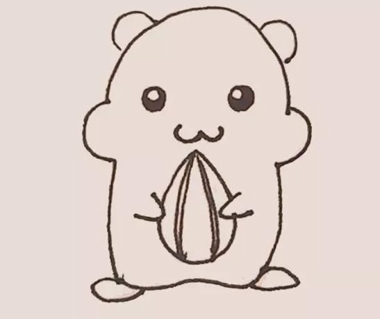 抱著瓜子的倉鼠簡筆畫