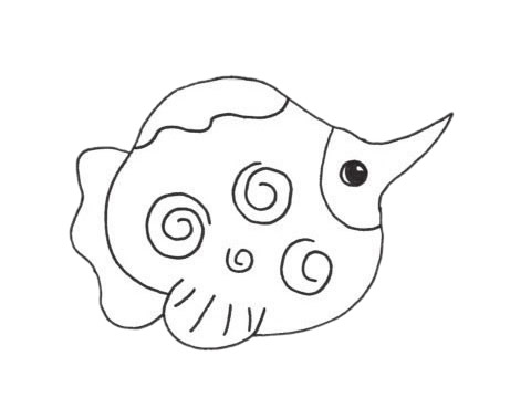 比目魚兒童簡筆畫