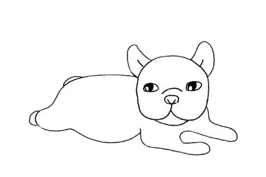 可愛的斗牛犬簡筆畫