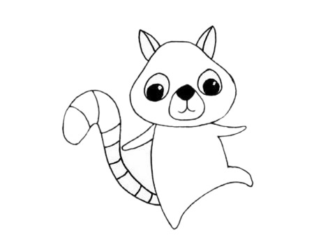 可愛(ài)的狐猴簡(jiǎn)筆畫(huà)