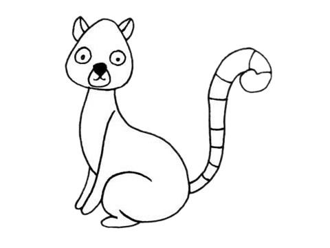 狐猴兒童簡筆畫