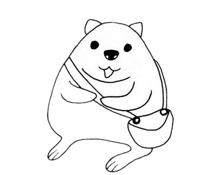 卡通的河貍簡筆畫
