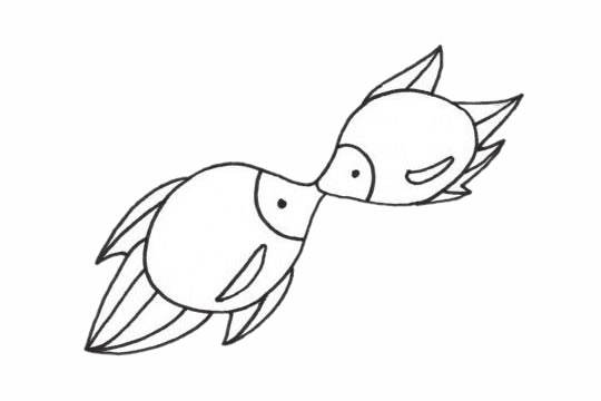 兩只接吻魚的簡(jiǎn)筆畫