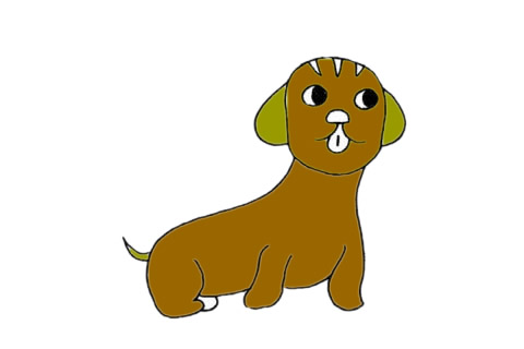 關于臘腸犬的簡筆畫