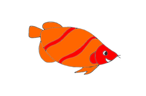 漂亮的龍魚簡筆畫步驟