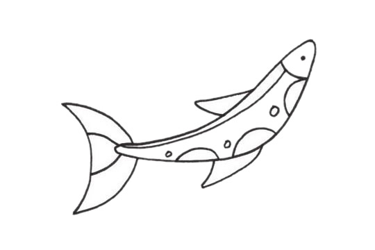 沙丁魚兒童簡筆畫