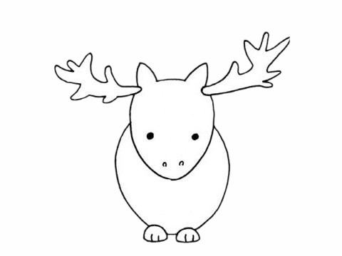 關(guān)于駝鹿的簡筆畫