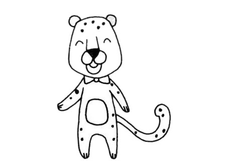 一組卡通豹子簡筆畫大全