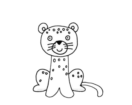 一組卡通豹子簡筆畫大全