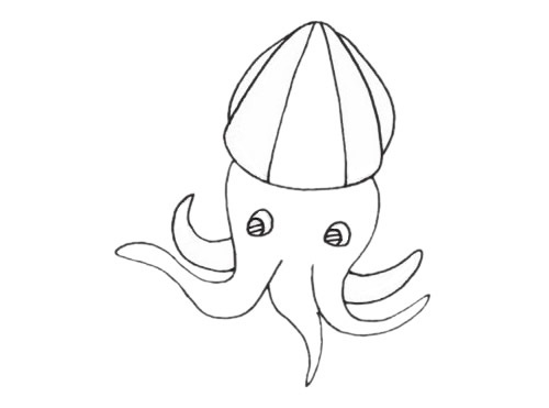 烏賊簡(jiǎn)筆畫(huà)教程