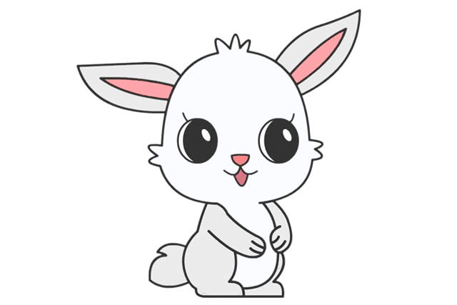 漂亮的大眼睛小白兔簡(jiǎn)筆畫(huà)