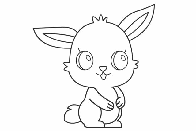 漂亮的大眼睛小白兔簡(jiǎn)筆畫(huà)