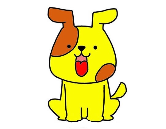 可愛(ài)小黃狗簡(jiǎn)筆畫教程