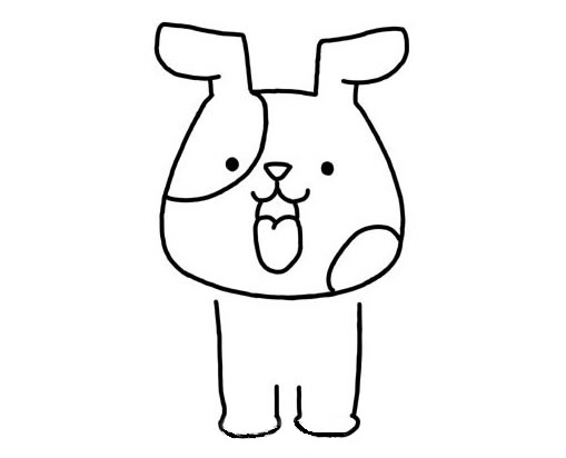 可愛(ài)小黃狗簡(jiǎn)筆畫教程