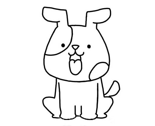 可愛(ài)小黃狗簡(jiǎn)筆畫教程