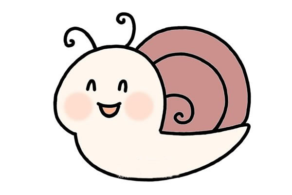 胖乎乎的蝸牛卡通簡筆畫