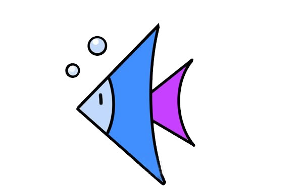 三角形的熱帶魚簡筆畫