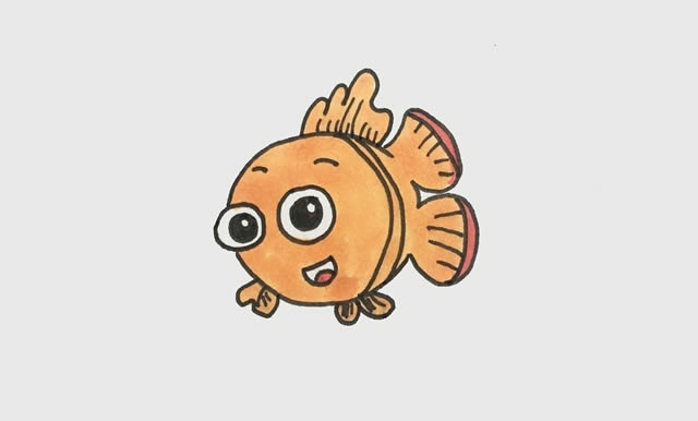 卡通的小丑魚簡筆畫