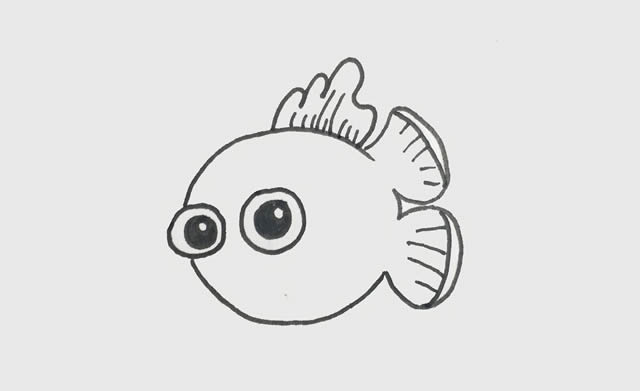 卡通的小丑魚簡筆畫