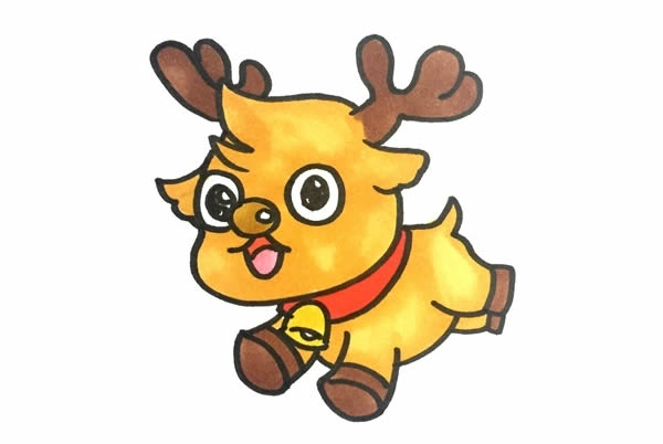可愛的圣誕麋鹿簡筆畫