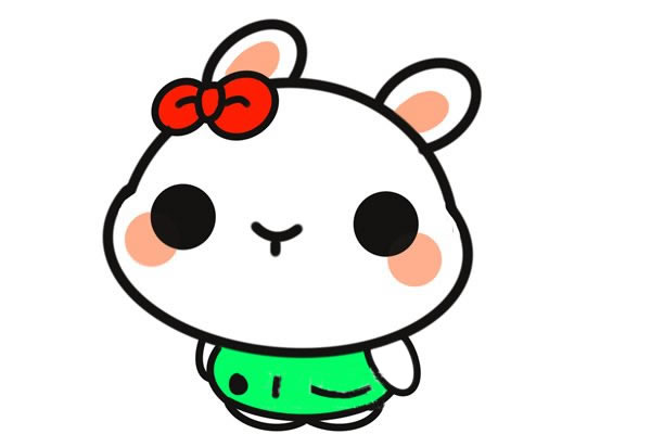 卡通兔子姑娘簡筆畫