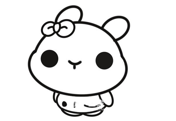 卡通兔子姑娘簡筆畫