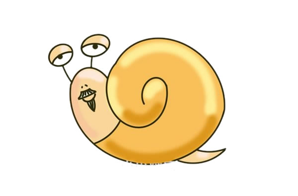 卡通蝸牛爺爺簡(jiǎn)筆畫(huà)步驟