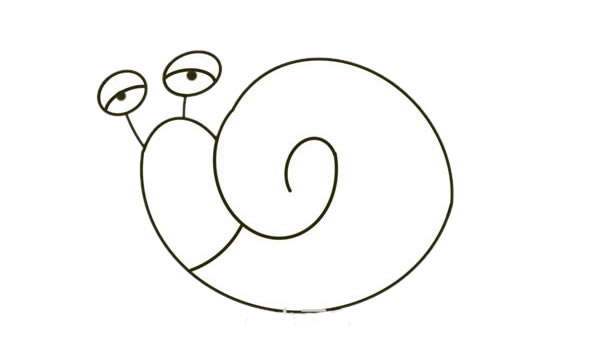 卡通蝸牛爺爺簡(jiǎn)筆畫(huà)步驟