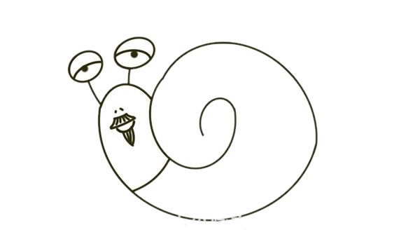 卡通蝸牛爺爺簡(jiǎn)筆畫(huà)步驟