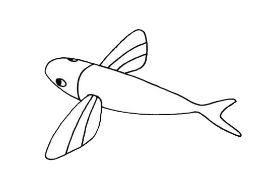 簡單的飛魚兒童畫