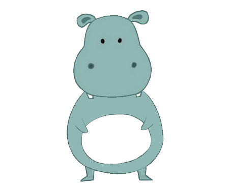 卡通河馬兒童簡筆畫