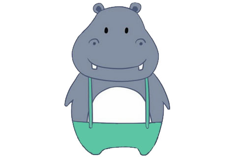 卡通河馬簡筆畫畫法