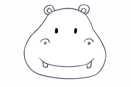 卡通河馬簡筆畫畫法