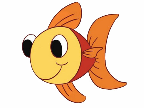 大眼睛金魚卡通簡筆畫