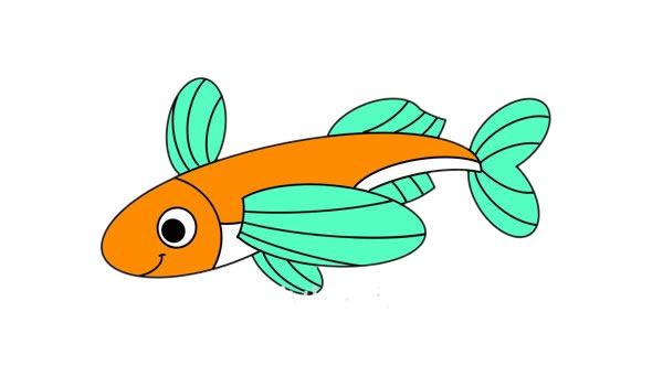 卡通飛魚簡筆畫步驟