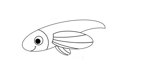 卡通飛魚簡筆畫步驟