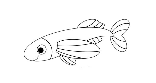 卡通飛魚簡筆畫步驟