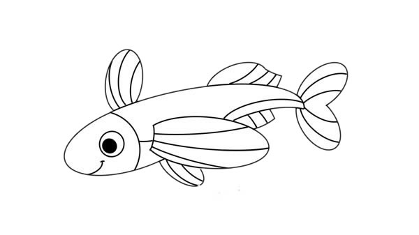 卡通飛魚簡筆畫步驟