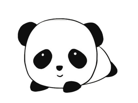 呆萌的熊貓卡通簡筆畫